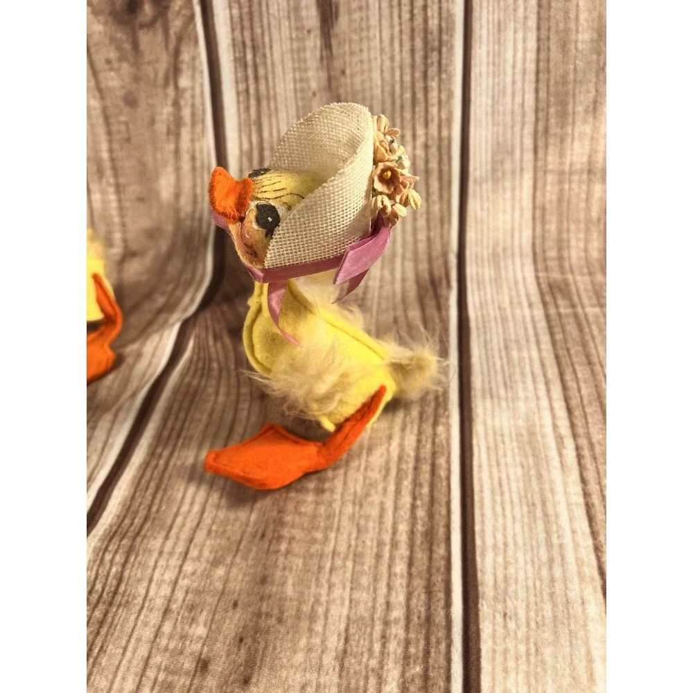 Annalee Pair Of Yellow Spring Ducklings Vintage Dolls 5